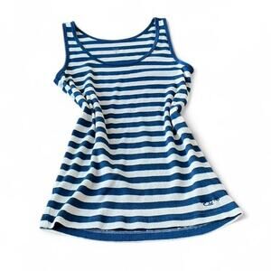 2000s Gap Blue & White Striped Fitted Tank Top – Size M
